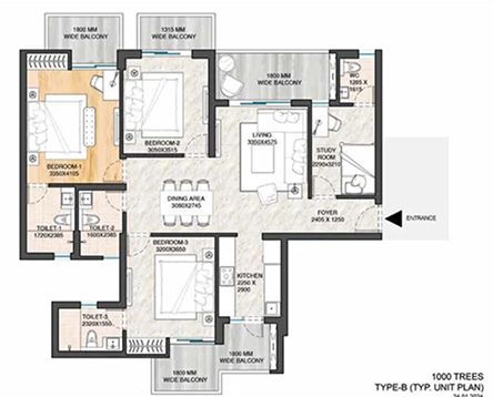 M3M Forestia West Floor Plan